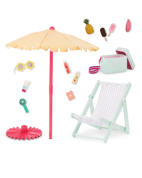 Our Generation Sunny & Cool Patio Set 18-inch Doll Outdoor Furniture & Accessories