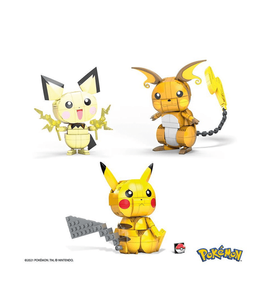 MEGA Construx Pokemon Build and Show Pikachu Evolution Trio