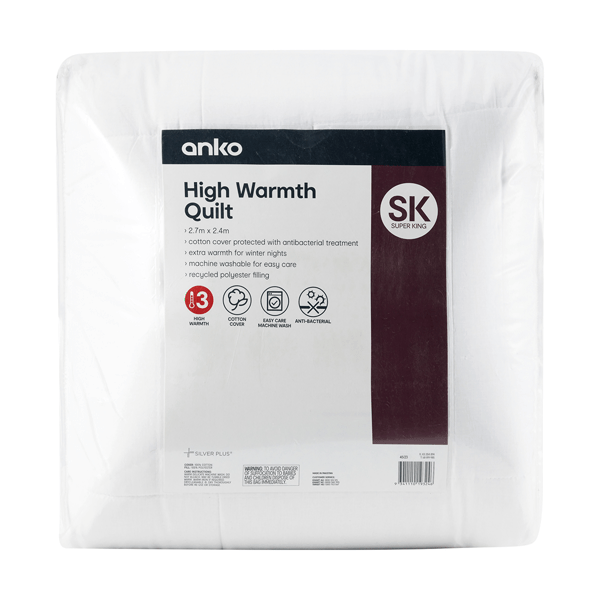 High Warmth Quilt, Super King Bed Anko Target Australia
