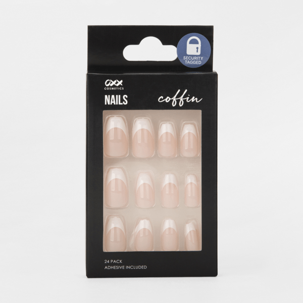False Nails 24 Pack, Coffin Shape, French Tip OXX Cosmetics Target Australia