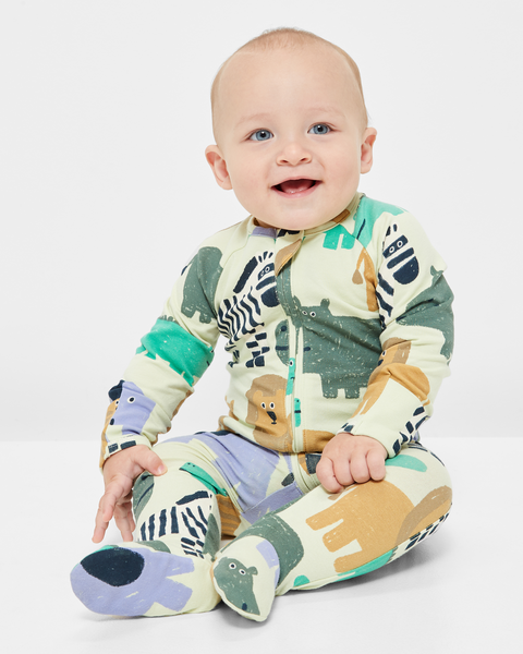 Baby Organic Cotton Print Zip Coverall | Target Australia