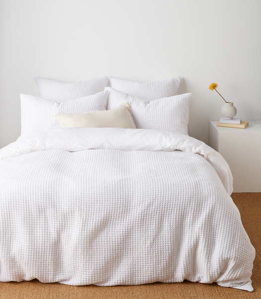 Australian Cotton Waffle Quilt Cover Set - White | Target Australia