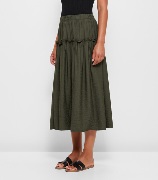 Labakihah Skirts For Women Women'S Summer Elastic High Waist Boho Maxi Skirt  Casual Drawstring A Line Long Skirt Army Green - Walmart.com