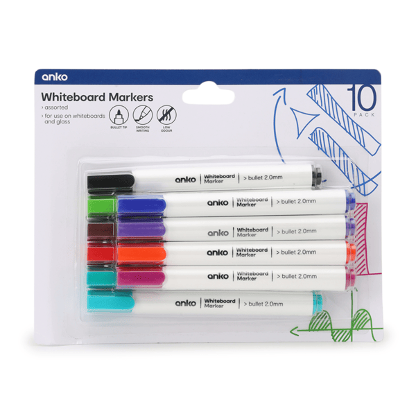 Whiteboard Markers 10 Pack - Anko | Target Australia