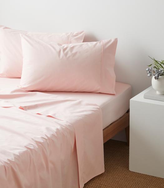 Australian Cotton 250 Thread Count Pillowcases 2 Pack Pale Pink
