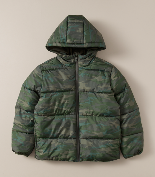 H&m camo 2025 puffer jacket