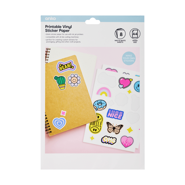 8 pack printable vinyl sticker paper anko target australia