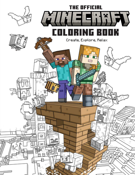 the official minecraft colouring book