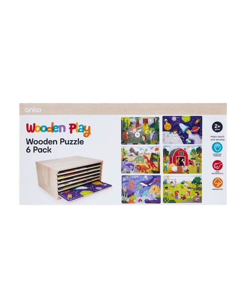 Puzzle Table Target Anko 6 Pack Wooden Puzzle | Target Australia