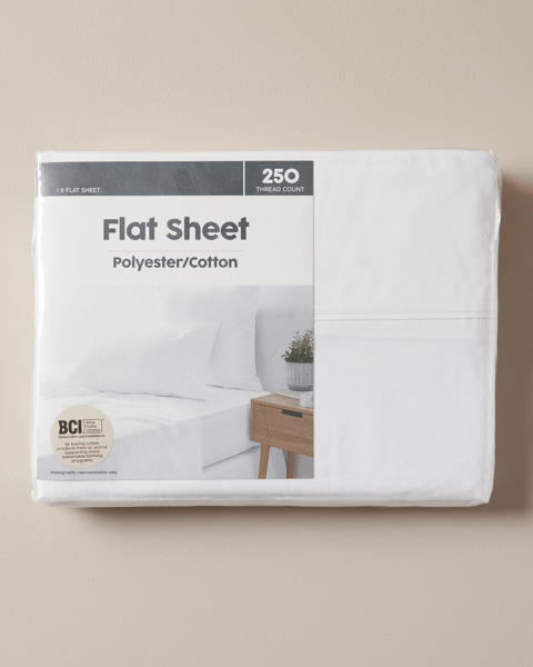 250 Thread Count Polyester Cotton Flat Sheet Target Australia