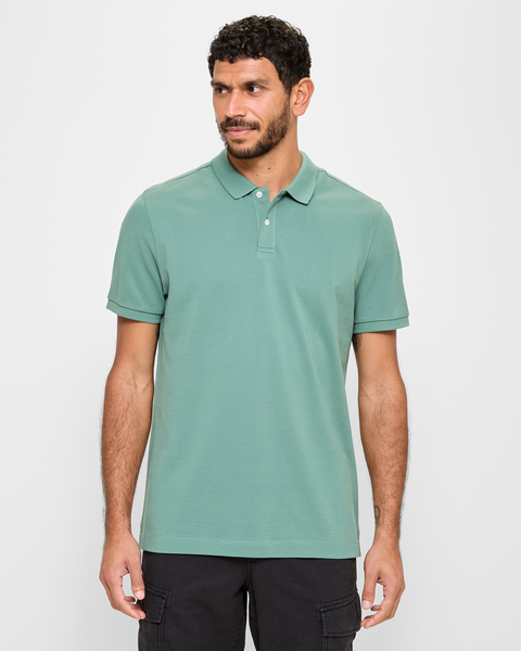 Australian Cotton Pique Polo Shirt - Sage Green | Target Australia