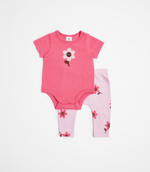 Baby Organic Cotton Bodysuit and Leggings 2 Piece Set Target Australia
