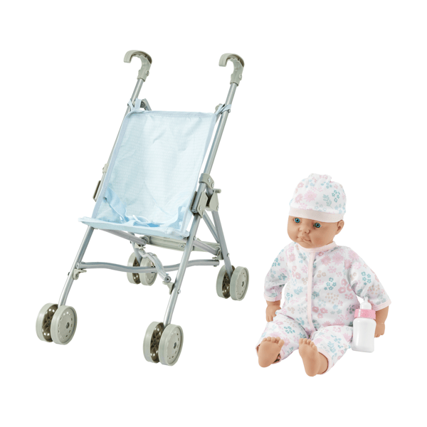 Kit Poussette Poupée Avec Tenue Lapin - Set Complet Accessoires - Jeu D'imitation Pour Enfants Dès 3 Ans