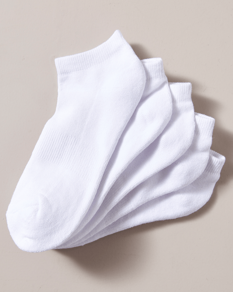3 Pairs Women's Cotton Low Cut Ankle Socks – Cushioned & Breathable – Size 9-11 – White