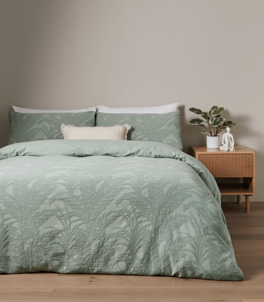 Darby Leaf Textured Quilt Cover Set Target Australia
