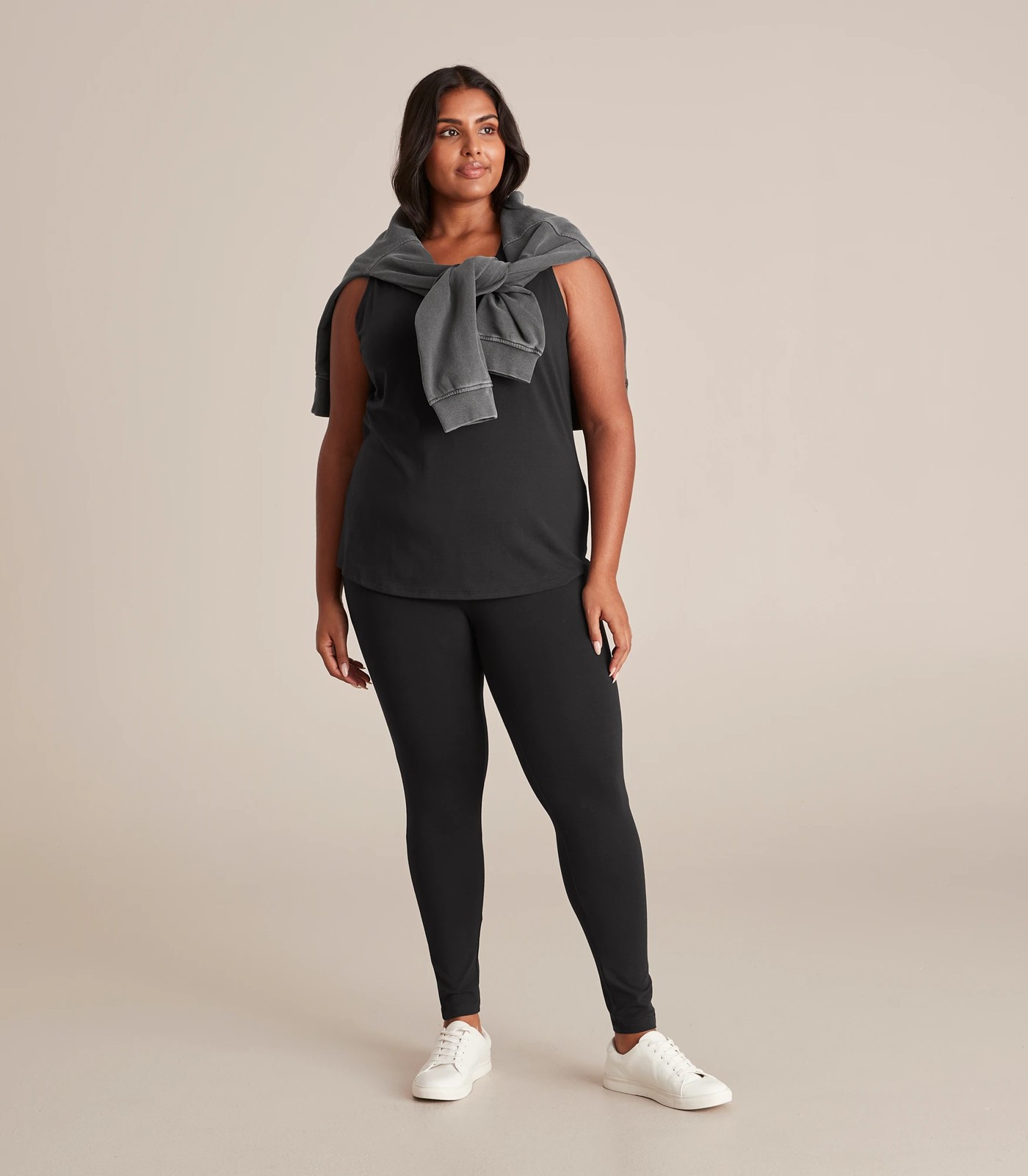 Plus size black leggings sales