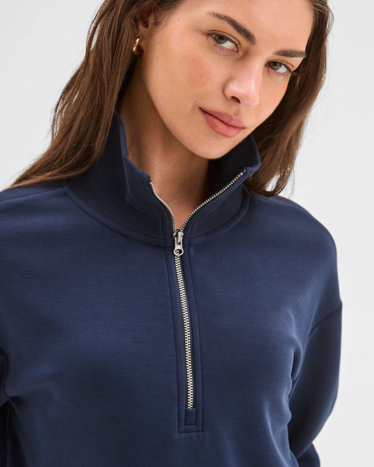 Petites Active Studio Lounge Half Zip Knit Jumper 4 of 5