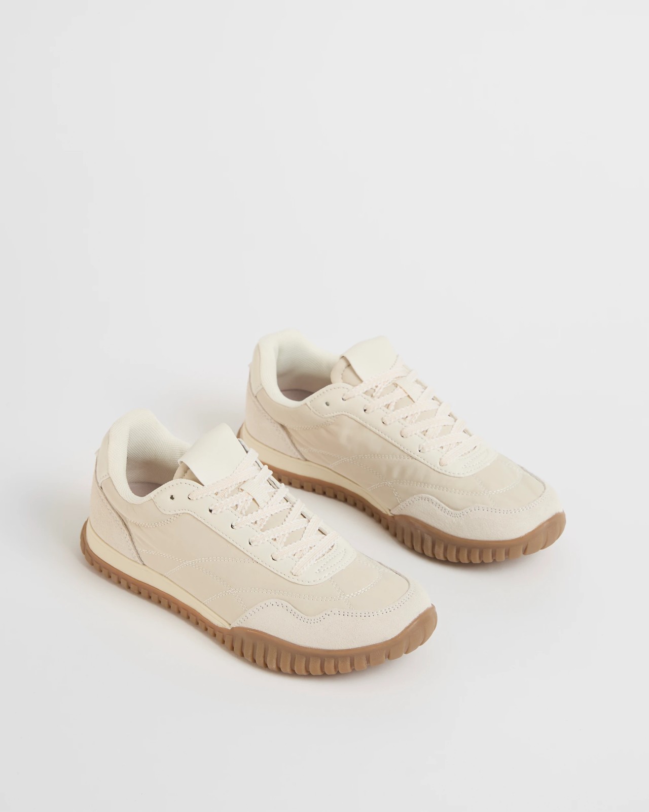Nylon Retro Sneakers - Rita - Light Taupe 2 of 3