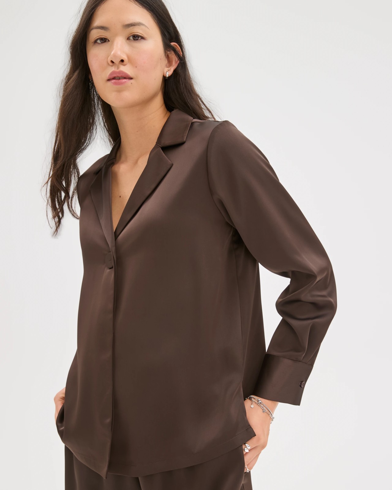 Preview Long Sleeve Satin Shirt 3 of 6