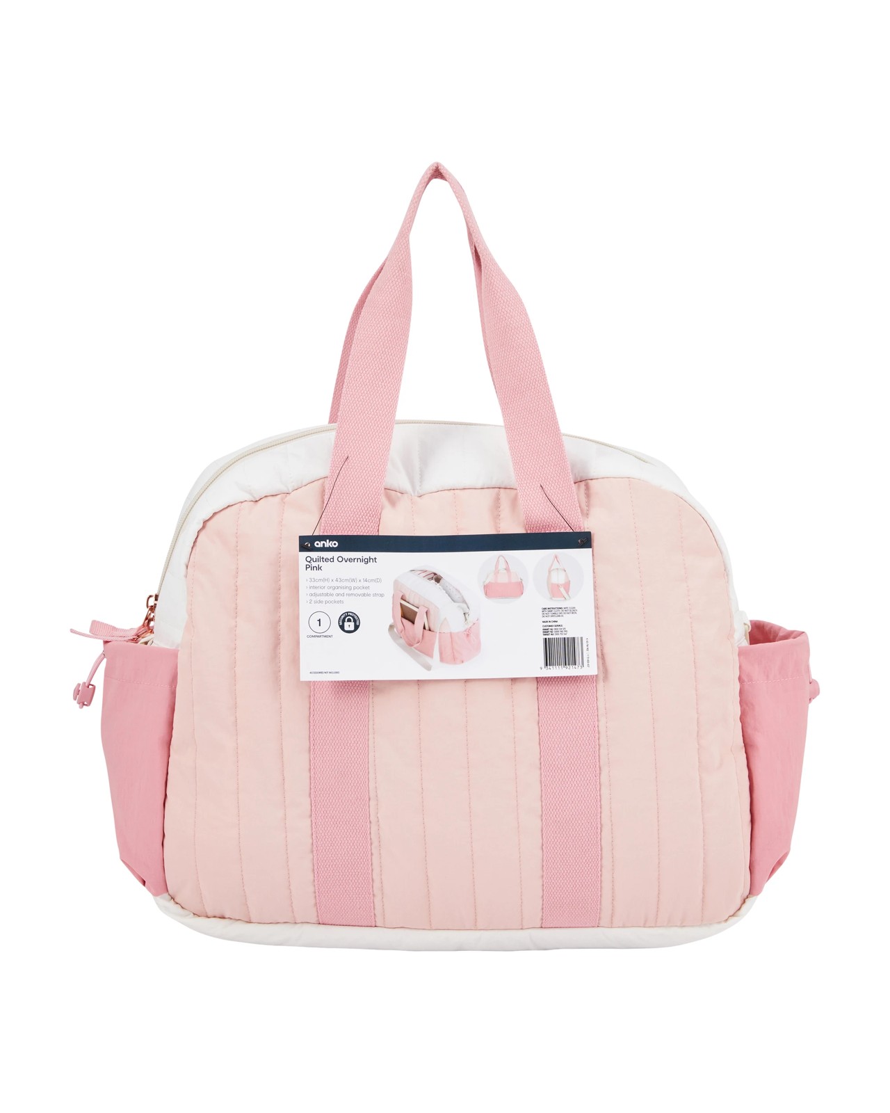 Anko Quilted Overnight Bag - Pink 5 of 5