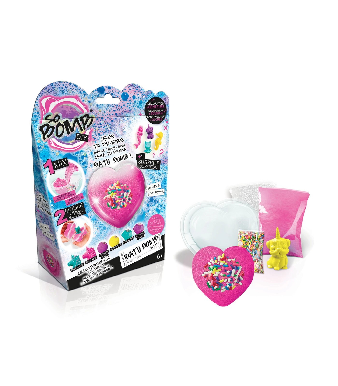 So Bomb DIY Kit Heart Bath Bomb Kit With Surprise, Ages 6+, New