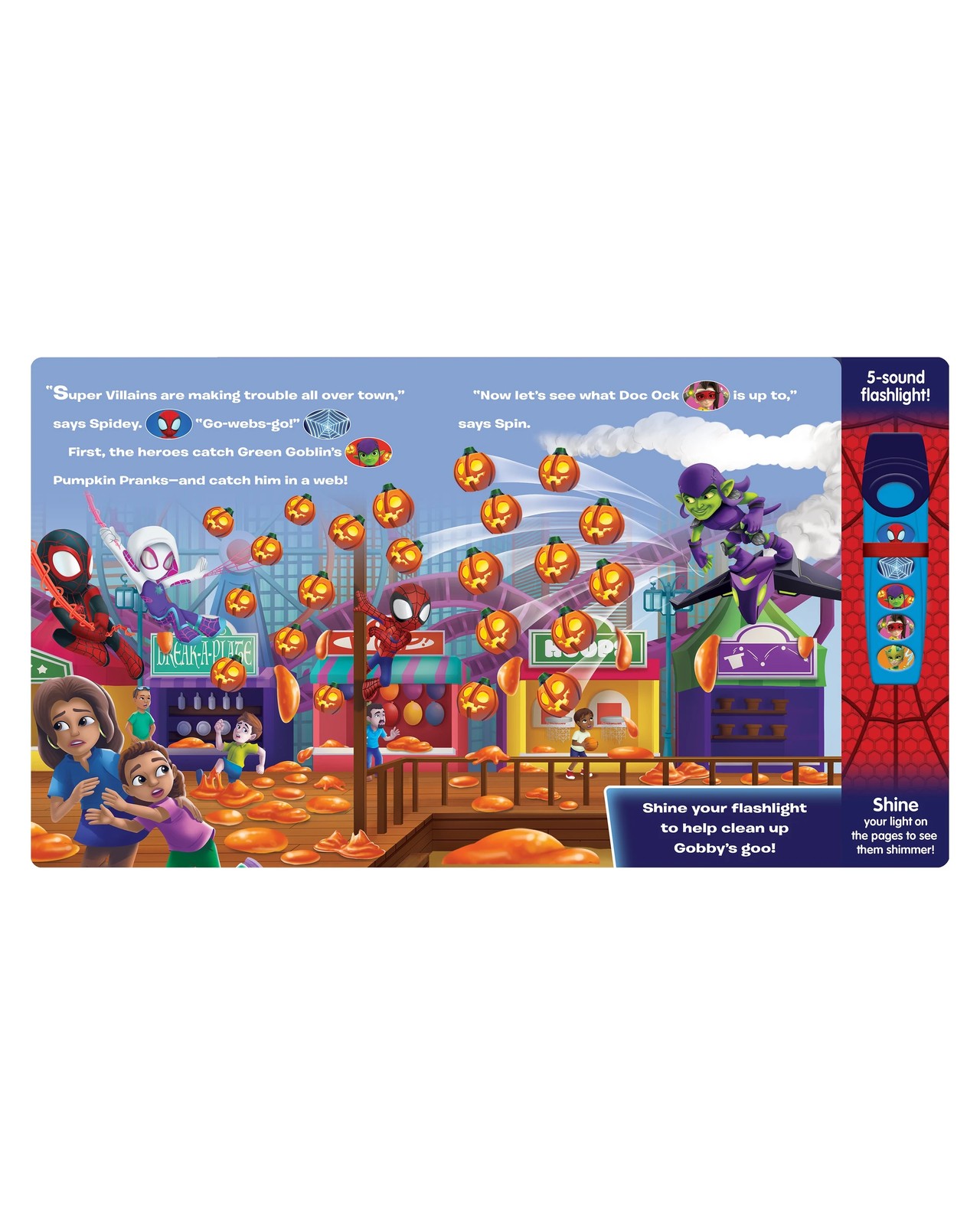Disney Junior Marvel Spidey and his Amazing Friends Glow Spidey Glow! Flashlight Adventure Book 5 of 6