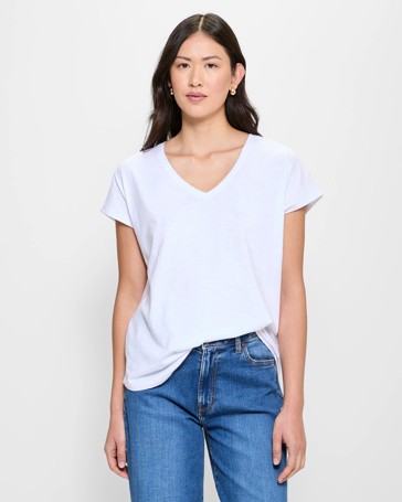 Australian Cotton V-Neck Slub T-Shirt