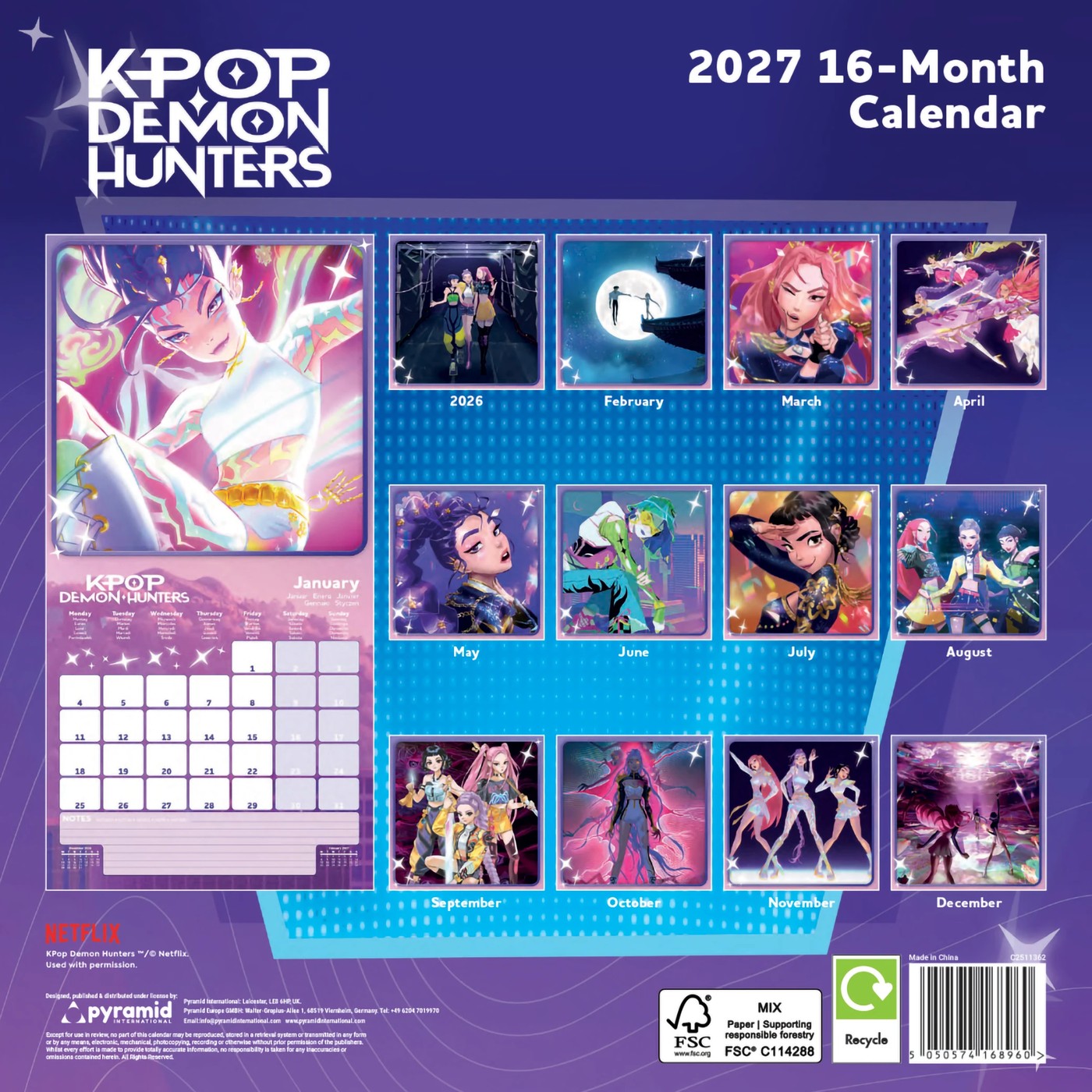 KPop Demon Hunters 2027 16-Month Calendar 2 of 5