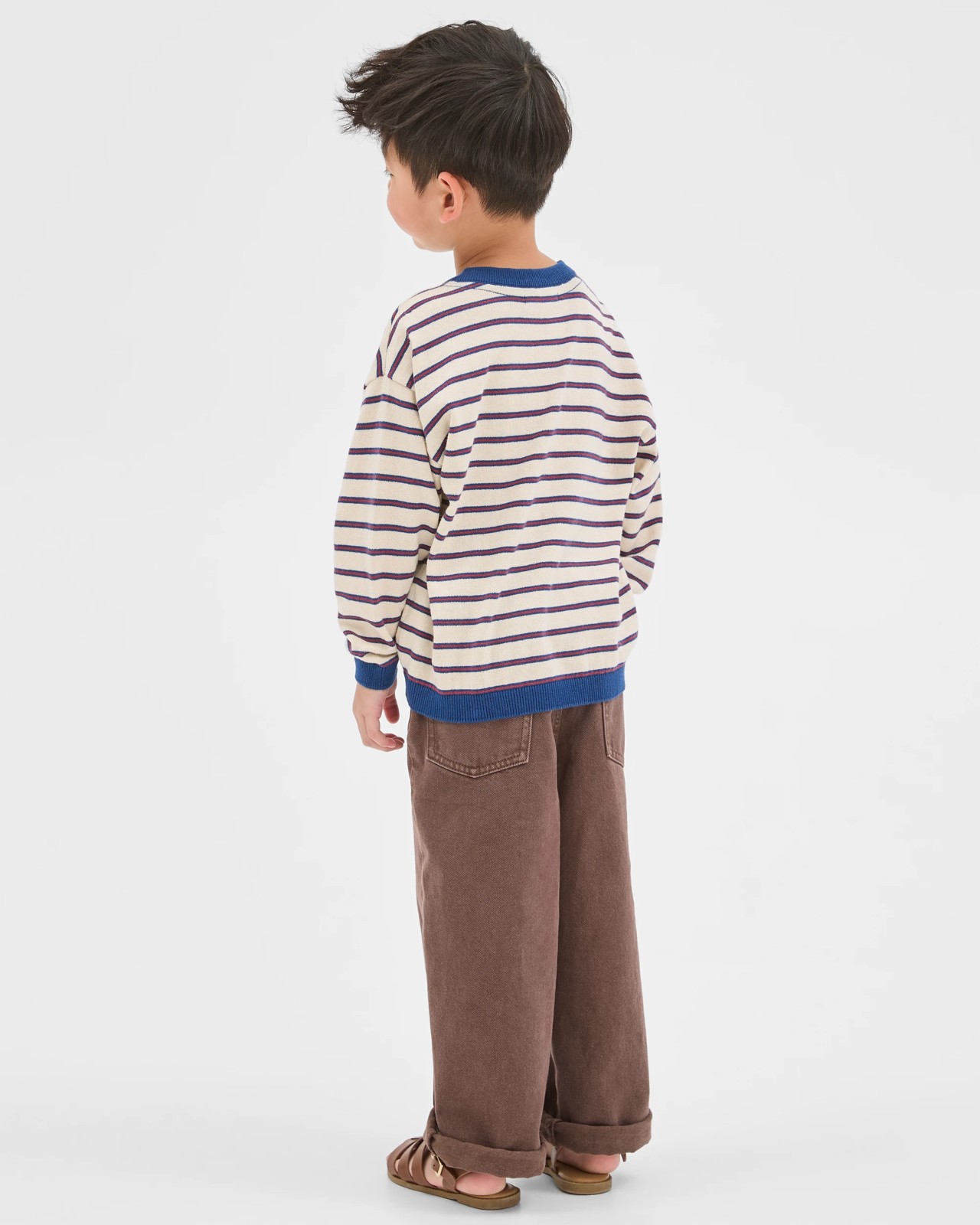 Australian Cotton Blend Lightweight Knit Jumper - Red / Neutral 4 of 6