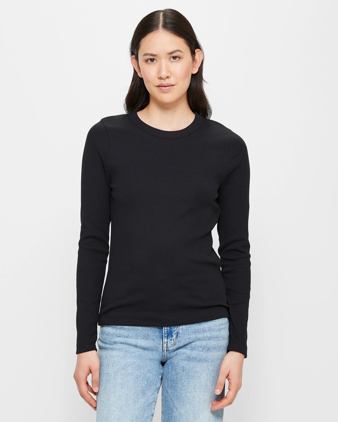 Australian Cotton Long Sleeve Rib Layering T-Shirt | Target Australia