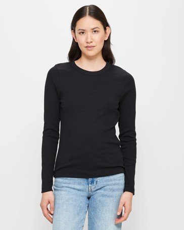 Australian Cotton Long Sleeve Rib Layering T-Shirt