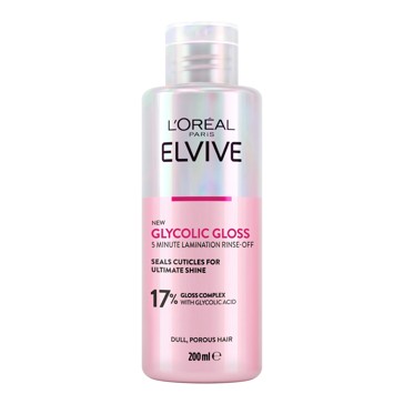 L'Oreal Paris Elvive Glycolic Gloss 5 Minute Lamination Treatment 200ml - 17% Gloss Complex with Glycolic Acid