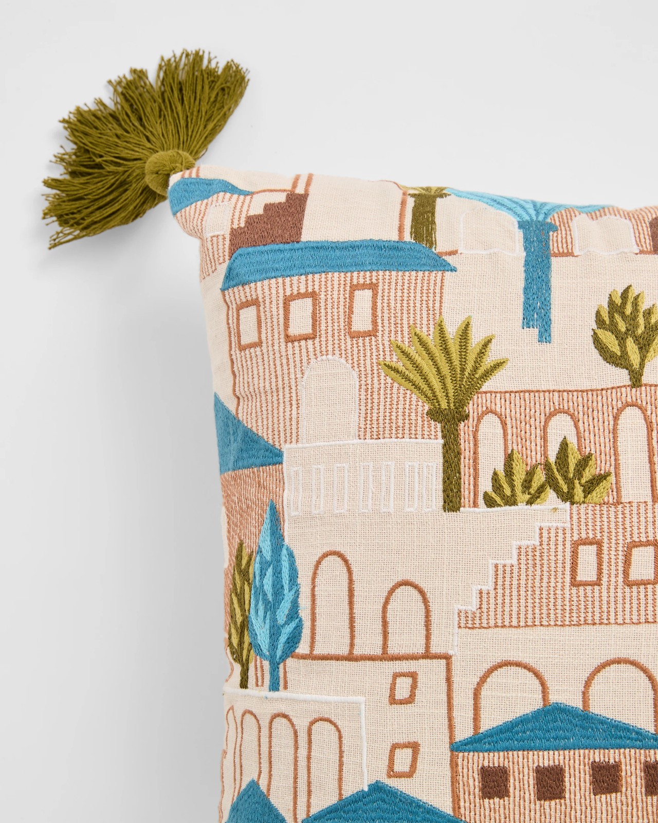 Casa Cotton Textured Cushion - Adriatic Blue 2 of 2