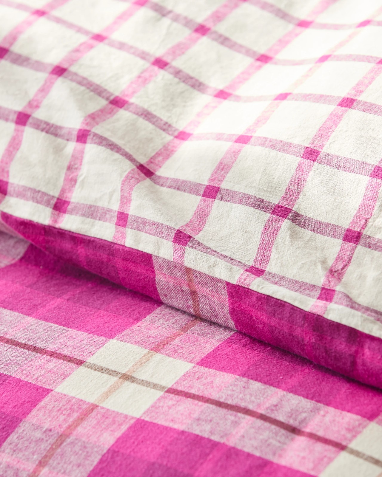 Aster Check Linen/Coton Quilt Cover Set 5 of 6