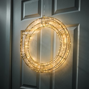 Low Voltage LED Light Up Wire Wreath - Anko