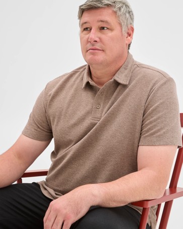 Plus Size Australian Cotton Blend Textured Polo Top