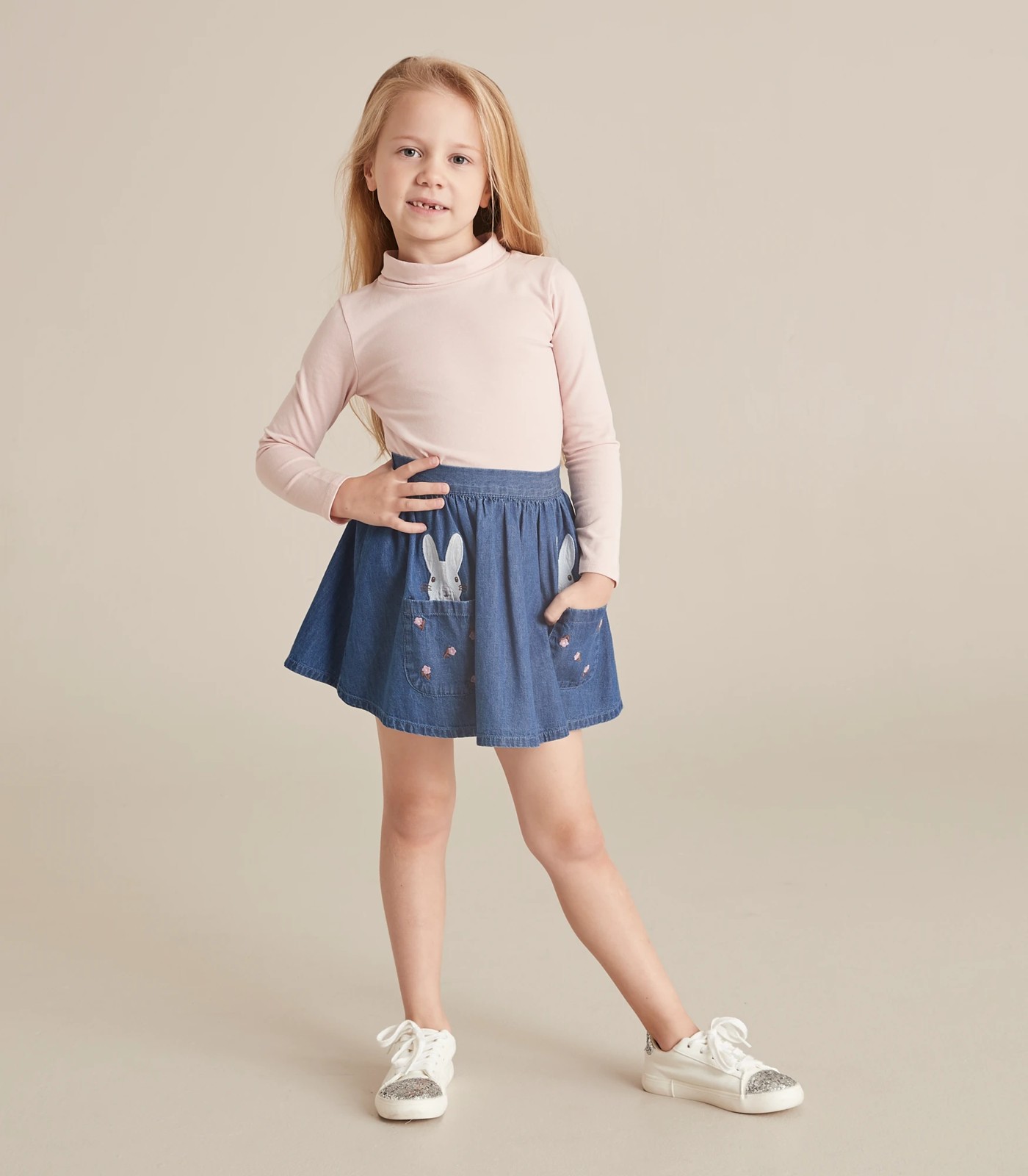 Novelty Bunny Chambray Skirt 4 of 6