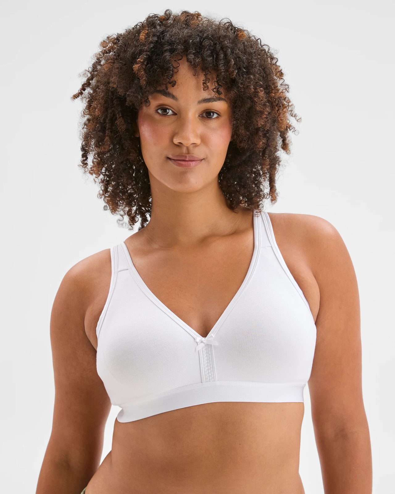 Australian Cotton Blend Womens Plus Size Moulded Wirefree Bra - White 5 of 6