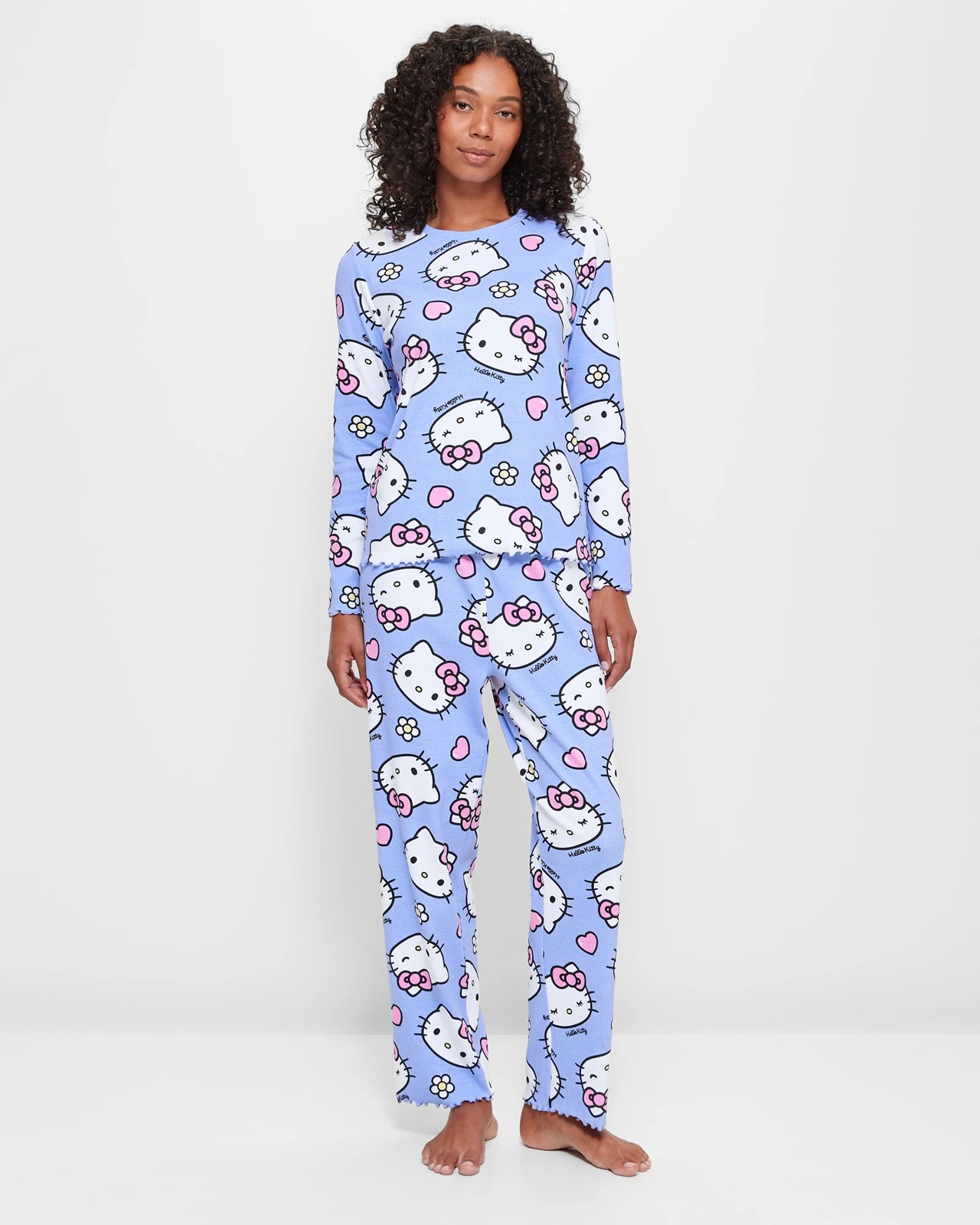 Family Matching Hello Kitty Womens Cotton Rib Pyjama Set Target Australia