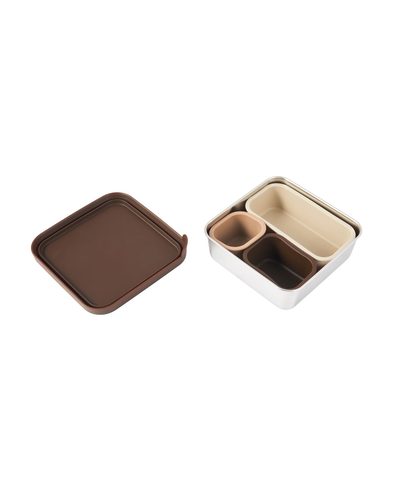 Anko Stainless Steel Silicone Lunch Box - Brown 2 of 4