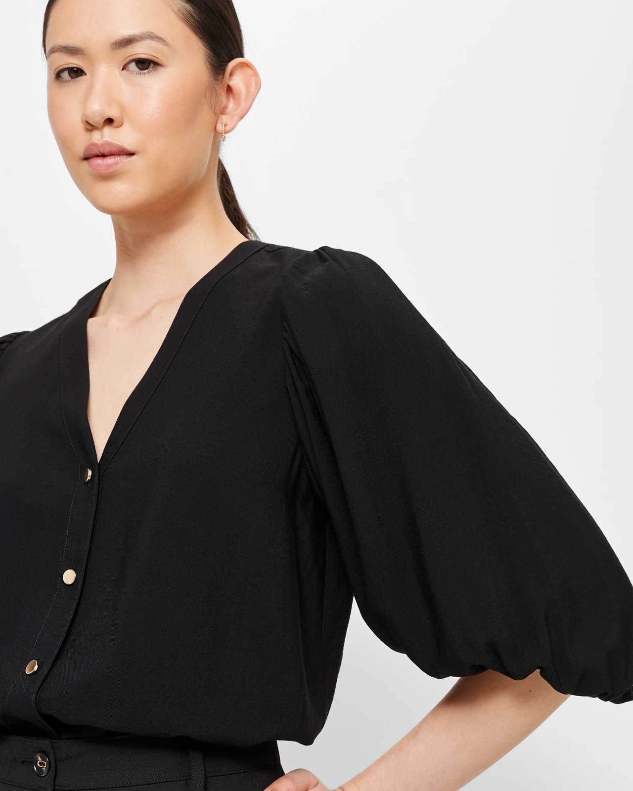 Balloon Sleeve Button Through Blouse - Preview | Target Australia