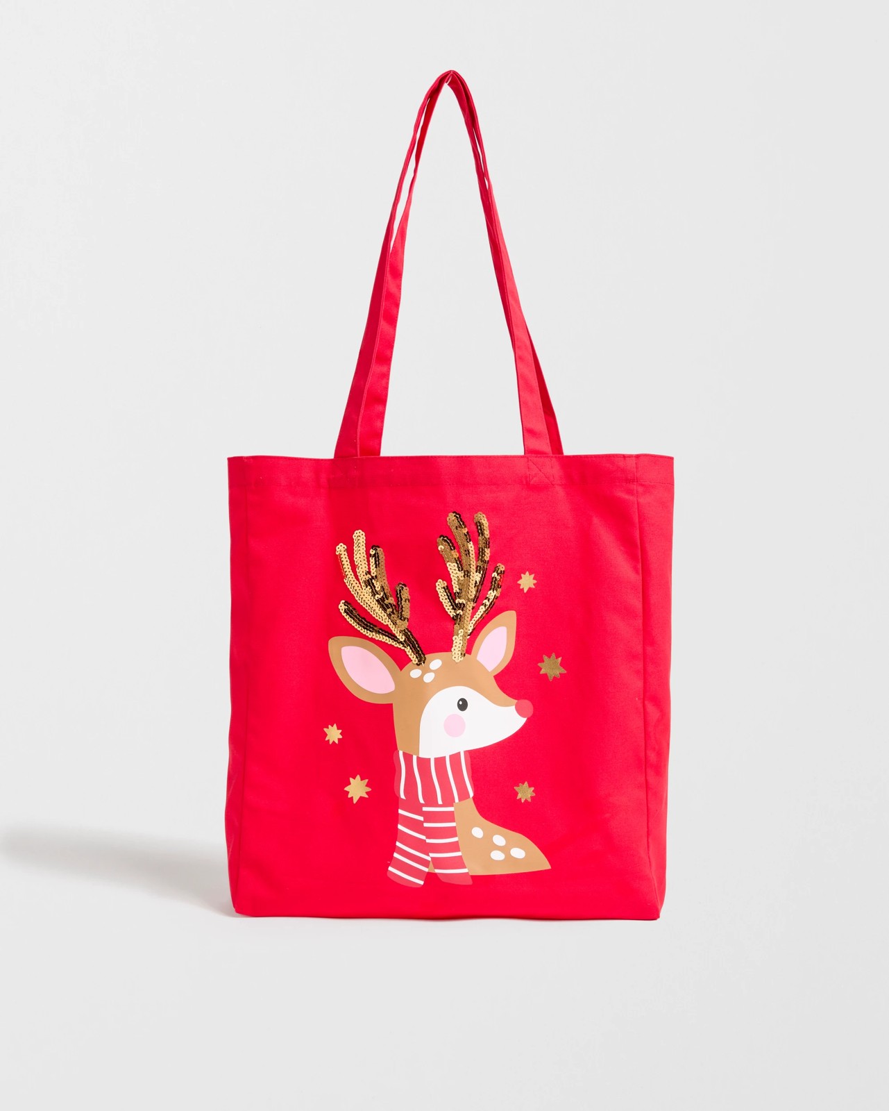 Cotton Reindeer Christmas Tote Bag 2 of 2