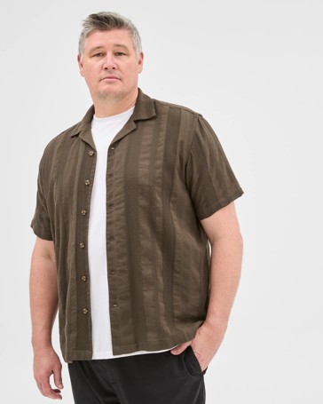 Plus Size Australian Cotton Textured Reverse Shirt