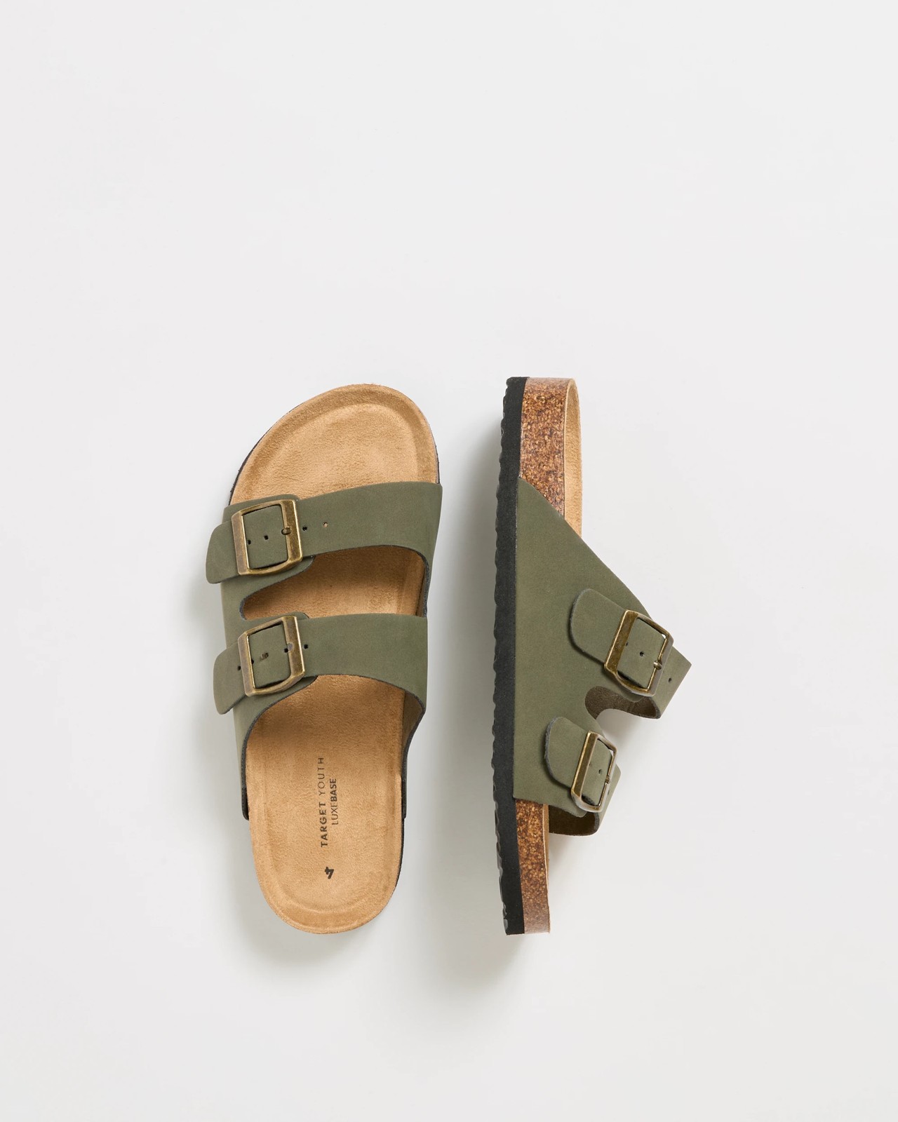 Moulded Cork Sandals - Khaki PU 3 of 3