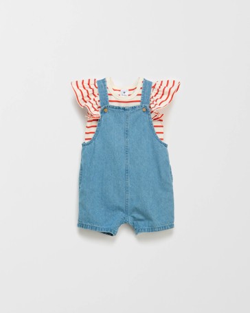 Baby Denim Shortalls with Bodysuit 2 Piece Set