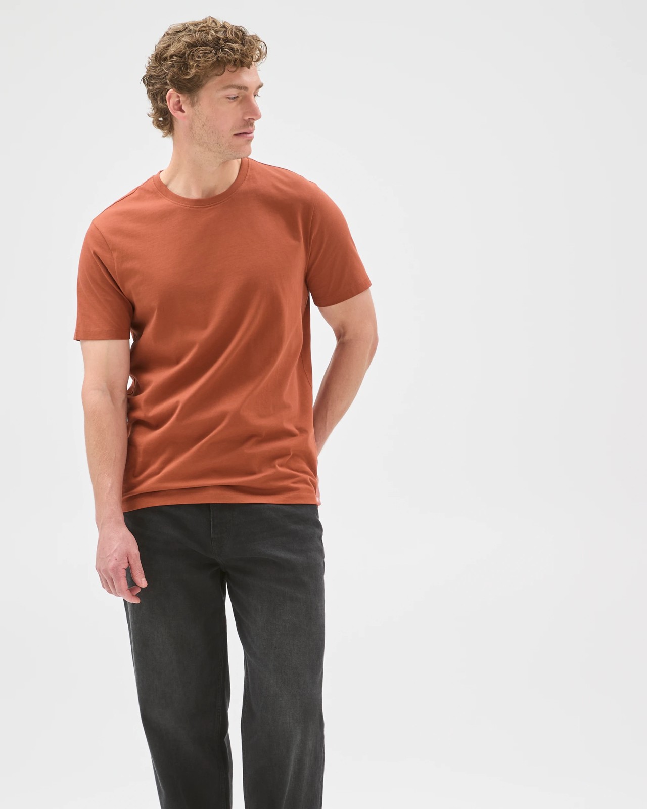 Australian Cotton Crew Neck T-Shirt - Coconut Shell 2 of 6