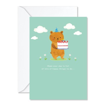 Hallmark Birthday Card - Bear and Cake