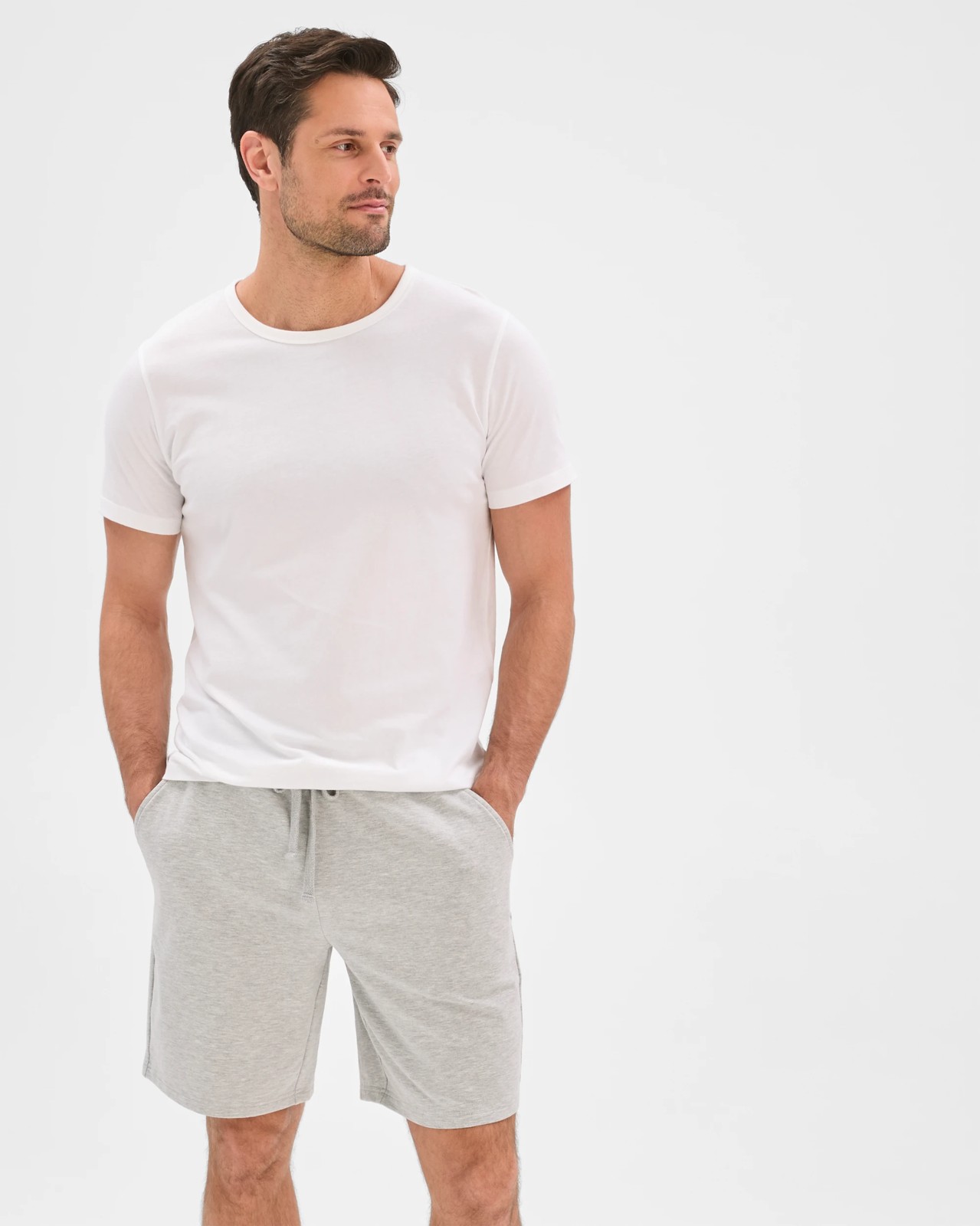 Maxx Lightweight Terry Sleep Shorts - Grey Marle 2 of 5