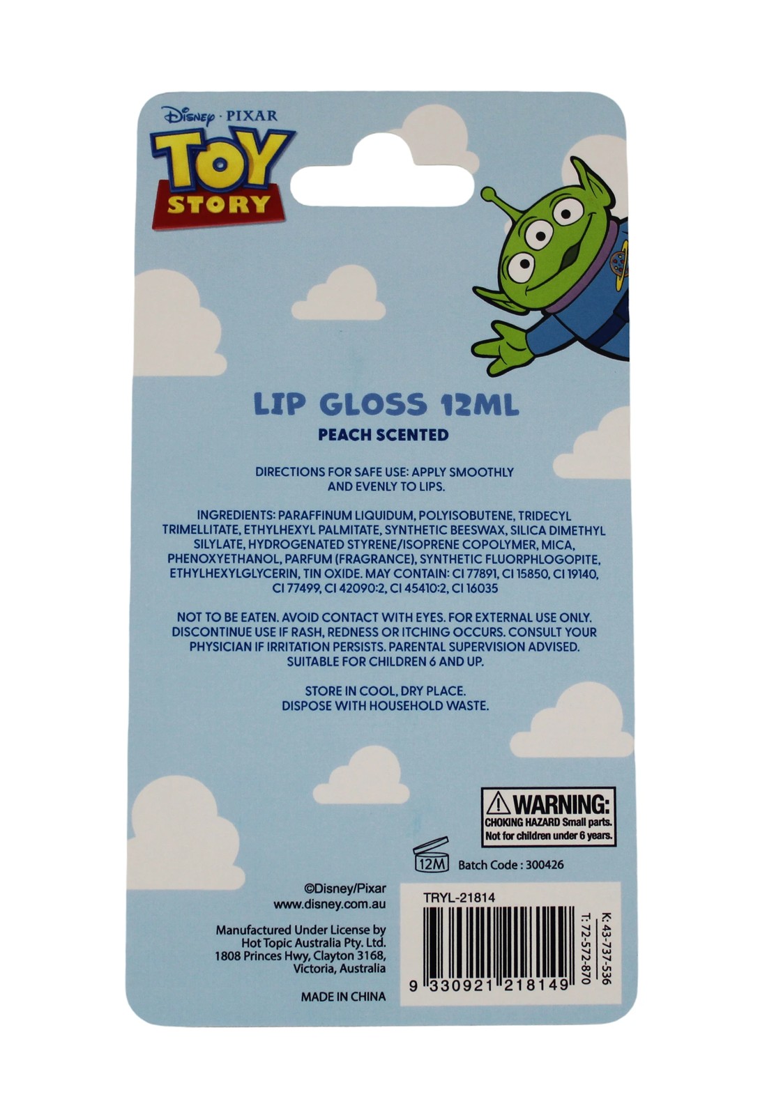 Disney Pixar Toy Story Lip Gloss Keychain 12ml - Peach Scented 2 of 4