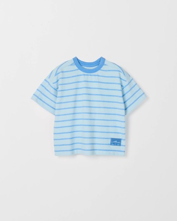 Crepe Knit Stripe Oversized T-Shirt